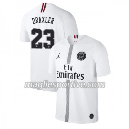Completo Calcio Paris Saint Germain Draxler 23 Jordan Bianco Divisa Terza 2018/2019